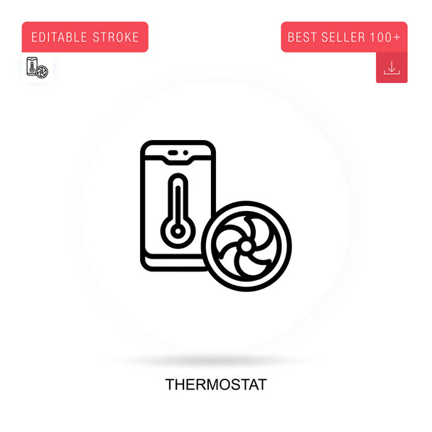 Icona vettoriale piatta del termostato. Illustrazioni di metafore concettuali isolate vettoriali. - Vettoriali, immagini