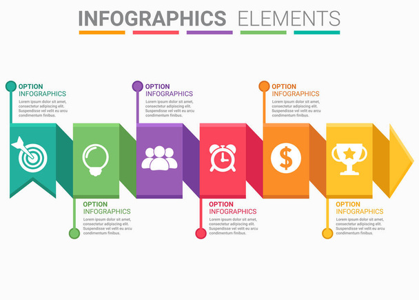 INFOGRAPHICS element abstract design the number top five timeline template - Vector, Image
