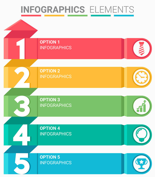 INFOGRAPHICS element abstract design the number top five list template - Vettoriali, immagini