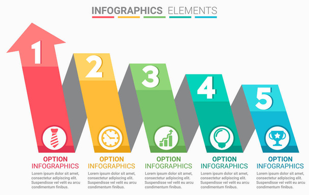 INFOGRAPHICS element abstract design the number top five list template - Vector, Image