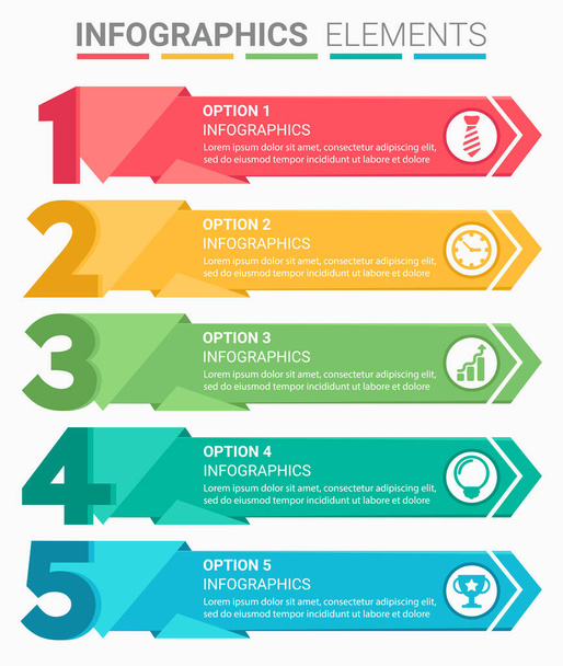 INFOGRAPHICS element abstract design the number top five list template - Διάνυσμα, εικόνα