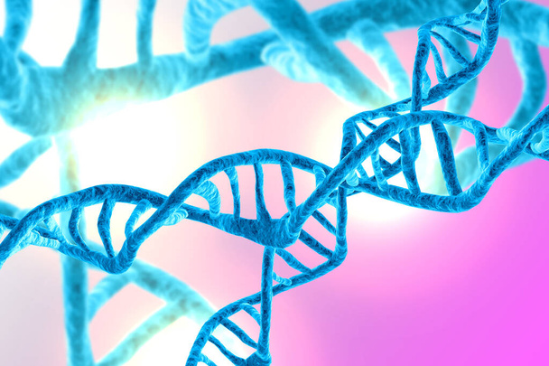 Abstraktní DNA řetězec dvojitá šroubovice genetika 3D ilustrace - Fotografie, Obrázek