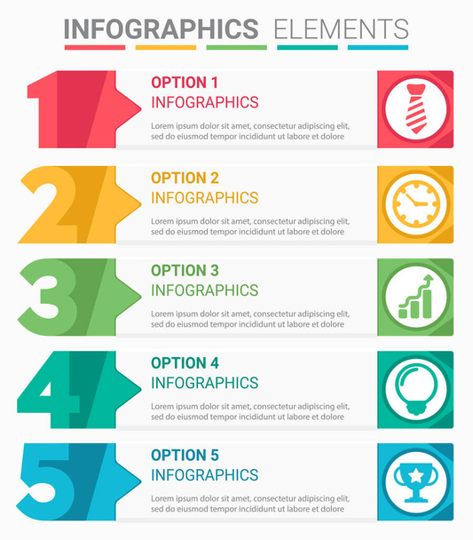 INFOGRAPHICS element abstract design the number top five list template - Вектор, зображення
