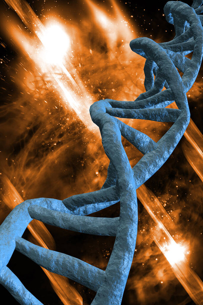 Αφηρημένη DNA σκέλος διπλής έλικας γενετική 3D εικονογράφηση - Φωτογραφία, εικόνα