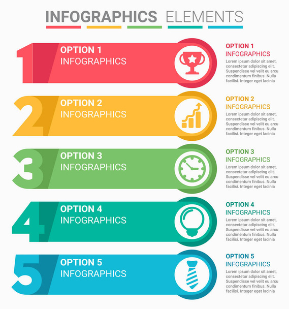 INFOGRAPHICS element abstract design the number top five list template - Вектор, зображення