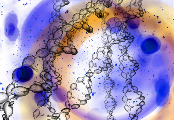 Abstract DNA bundel dubbele helix genetica 3D illustratie - Foto, afbeelding