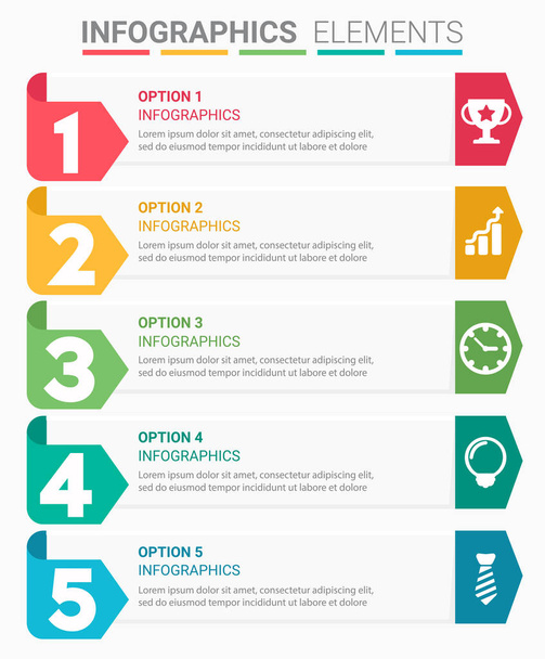 INFOGRAPHICS element abstract design the number top five list template - Wektor, obraz