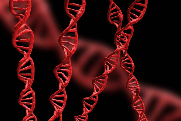 Abstrakte DNA-Strang Doppelhelix-Genetik 3D-Illustration - Foto, Bild