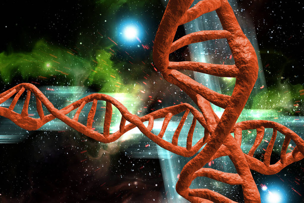 Filo DNA astratto doppia elica genetica Illustrazione 3D - Foto, immagini