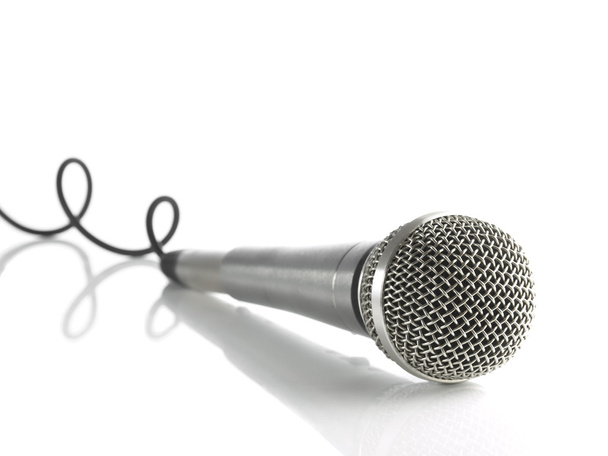 Mikrofon mit gewelltem Kabel - Foto, Bild