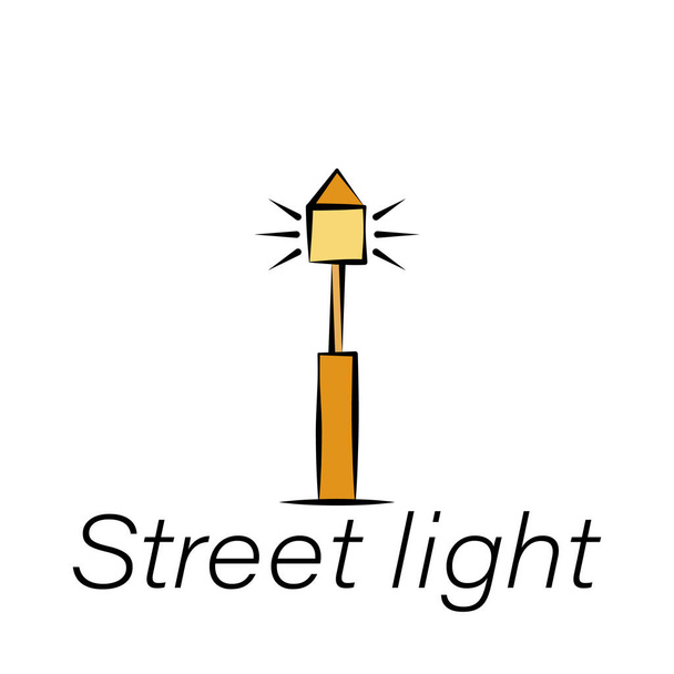 street light hand draw icon. Element of farming illustration icons. Signs and symbols can be used for web, logo, mobile app, UI, UX on white background - Vector, Image