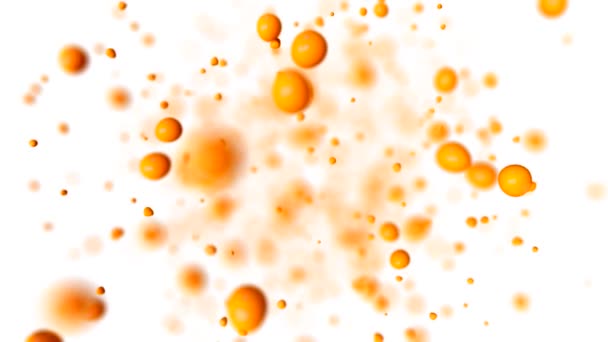 Eksplozja soku pomarańczowego w zwolnionym tempie na białym tle - Materiał filmowy, wideo