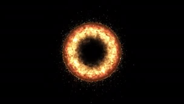Energia ognia pierścień świeci mgła ciepła aura i cząstki wokół z 3d renderowania obejmują ścieżki alfa. - Materiał filmowy, wideo
