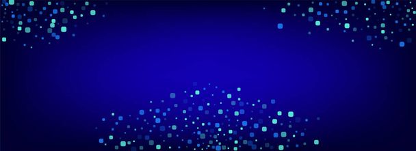 Turquoise Confetti Invitation Panoramic Vector  - Vector, Image