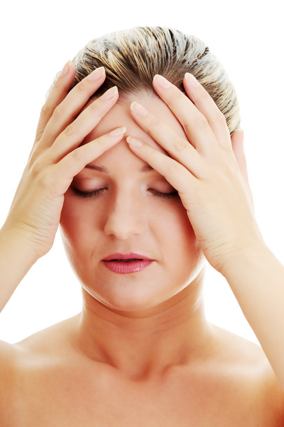 жінка з головний біль
 - Фото, зображення