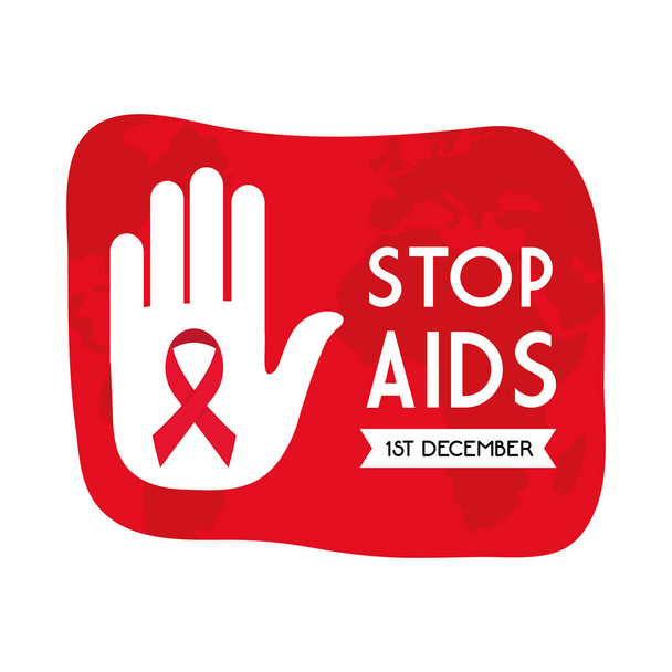 stop aids nauha käsillä vektorin suunnittelu - Vektori, kuva