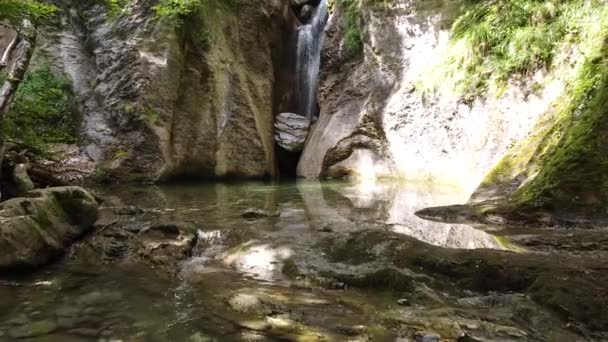 view of Arrako little waterfall in Navarra - Footage, Video