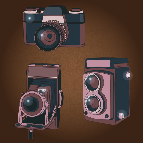 set illustrazione di fotocamere vintage
 - Vettoriali, immagini