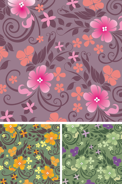 Floral background. Fabric. - ベクター画像