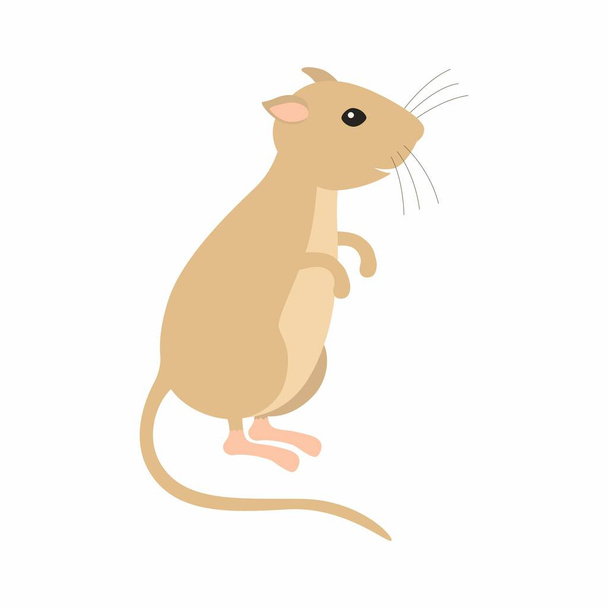 Gerbil sitting on his feet. Vector illustration isolated. - Vector, Image
