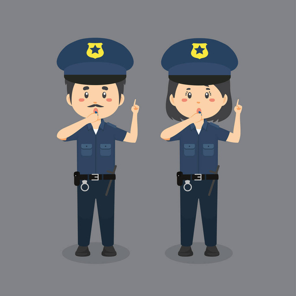 Stock Vector Police Blow The Whistle - Vector, Image