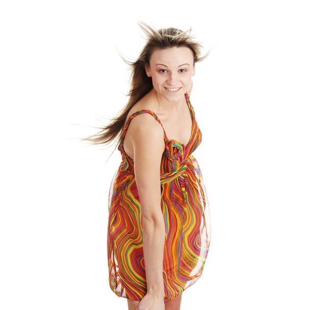 Girl model in summer dress - Фото, изображение