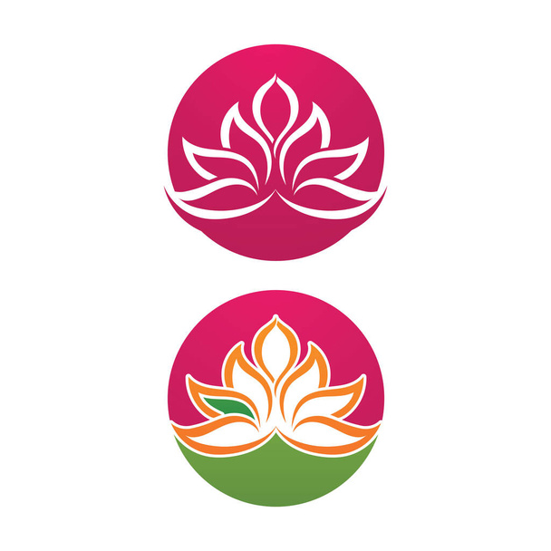 Modèle de logo de conception de fleurs de lotus de vecteur de beauté - Vecteur, image