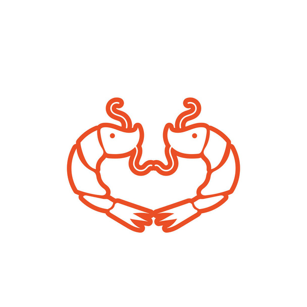 logotipo de camarones y vector de símbolo - Vector, Imagen