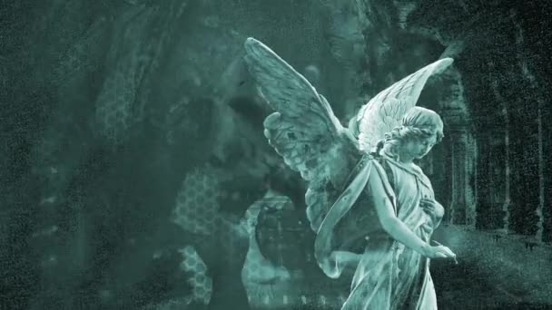 Animation of angel of death flapping with wings - Footage, Video