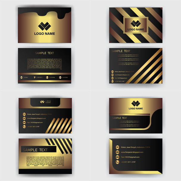 Creative black dark business card Template modern and Clean design vector - Photo, Image
