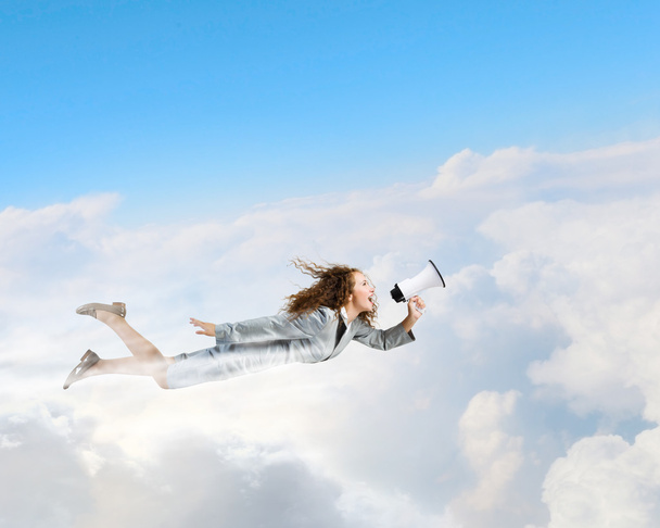Flying superwoman - Valokuva, kuva
