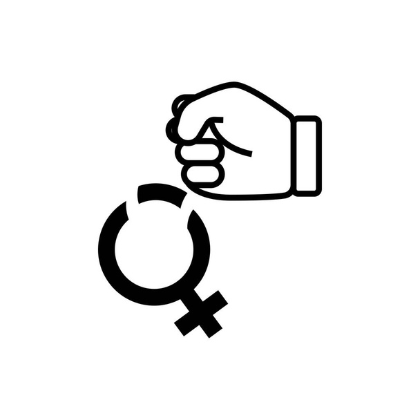 violence against women icon. Design template vector - Vettoriali, immagini