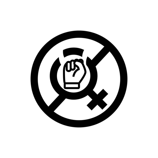Pare a violência contra o ícone das mulheres. Modelo de vetor - Vetor, Imagem