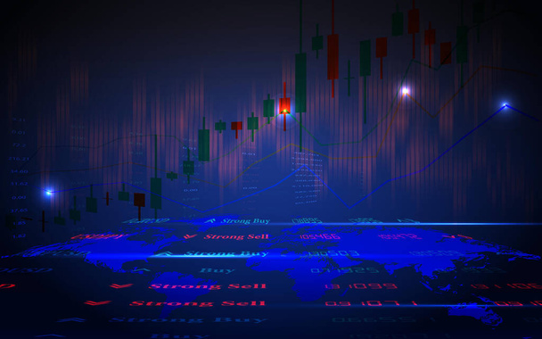 Gráfico de vela de comercio de divisas en diseño gráfico para concepto de inversión financiera - Vector, Imagen