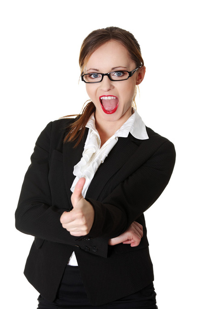 Young businesswoman showing ok sign - Foto, Imagen