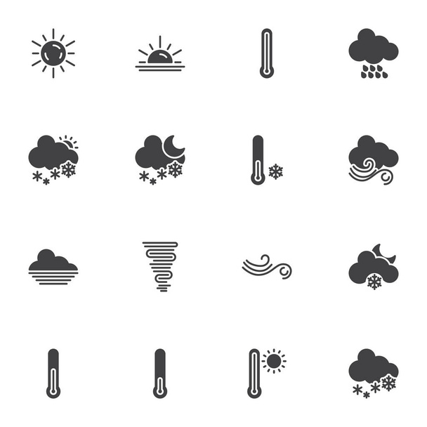 Meteorology weather vector icons set - Vektor, Bild