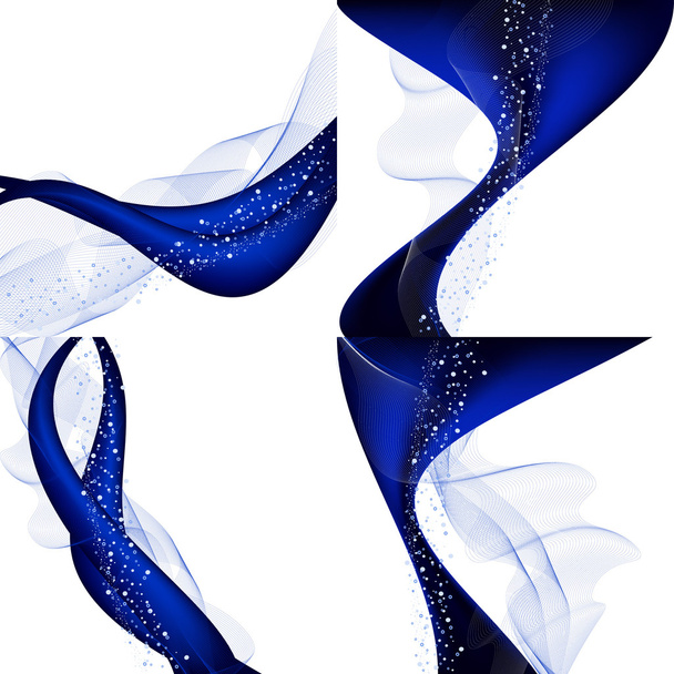 set van abstracte blauwe achtergrond - Vector, afbeelding