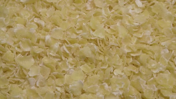 Cornflakes close-up. Onmiddellijke maïspap. - Video