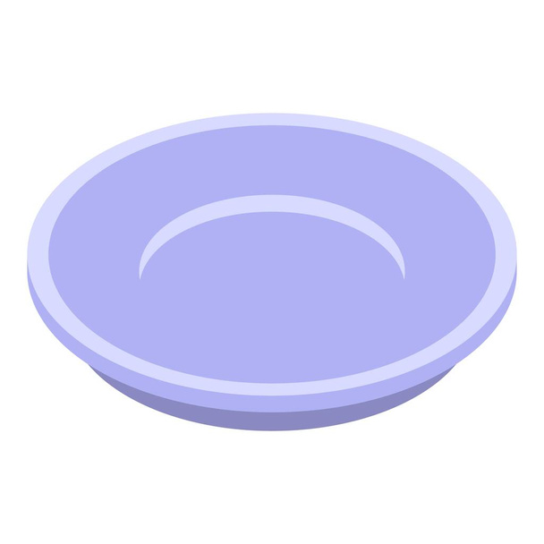 Round ceramic plate icon, isometric style - Вектор, зображення