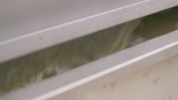 Frisch gepresster Traubensaft fließt aus der Presse. Zeitlupe - Filmmaterial, Video