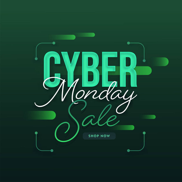 Cyber Monday Sale Text on Green Background Can Be Used As Poster Design. - Vektor, obrázek
