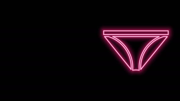 Ragyogó neon vonal Férfi fehérnemű ikon elszigetelt fekete háttérrel. Férfi alsónemű. 4K Videó mozgás grafikus animáció - Felvétel, videó