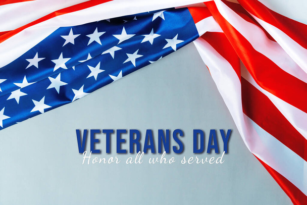 Giornata dei veterani. Onorare tutti coloro che hanno servito. Bandiera americana. - Foto, immagini