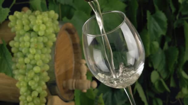 Κρασί χύνοντας σε ένα ποτήρι - Πλάνα, βίντεο