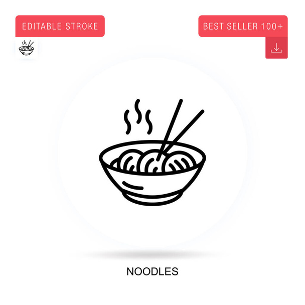 Noodles flat vector icon. Vector isolated concept metaphor illustrations. - Vector, Image