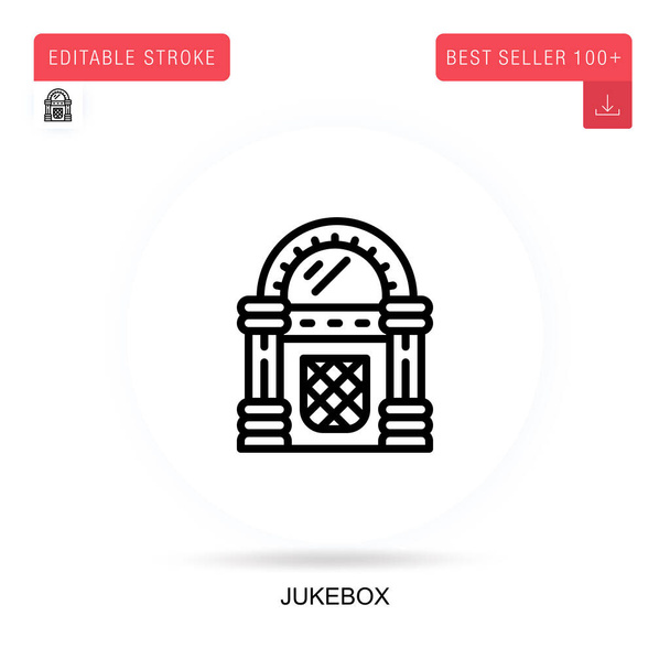 Jukebox icono de vector plano. Ilustraciones de metáforas conceptuales aisladas vectoriales. - Vector, imagen