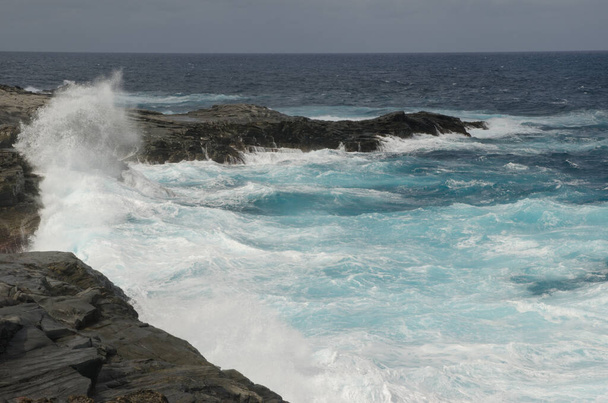 Hullámok törnek szét Arucas partjainál. - Fotó, kép