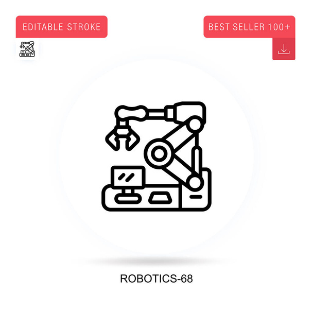 Robotika-68 ikona plochého vektoru. Vektorové izolované koncepční metafory. - Vektor, obrázek
