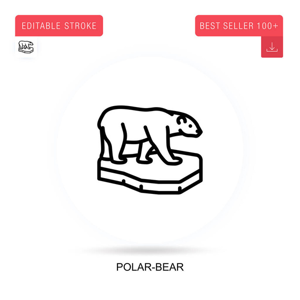 Polar-bear flat vector icon. Vector isolated concept metaphor illustrations. - Vector, Image