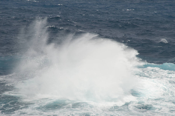 Wave breaking in the coast of Arucas. - Photo, Image